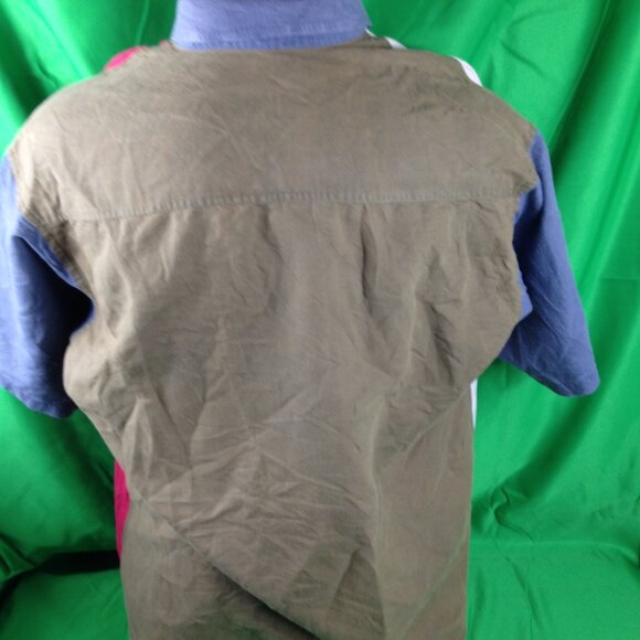 J. Riggings VTG 90s Button Down Shirt Mens Sz XL Short Sleeve Colorblock Ramie - Picture 5 of 6